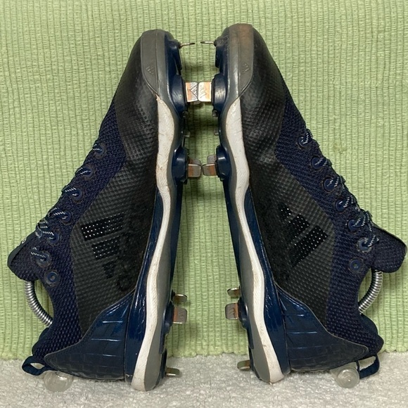 Adidas Poweralley 5 Black/Blue Baseball Athletic Cleats Shoes Mens Size US 10 - Picture 7 of 10